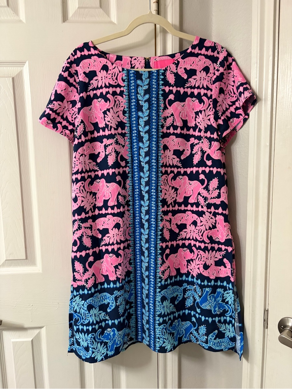 Lilly Pulitzer Blanca Stretch Romper High Tide Navy Perfect Pair Print Size 16 - Picture 13 of 16